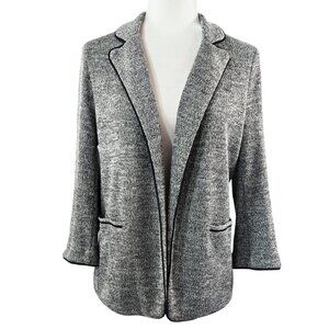 Skies Are Blue Gray Textured Marled Knit Open Front Blazer Capsule Stitch Fix